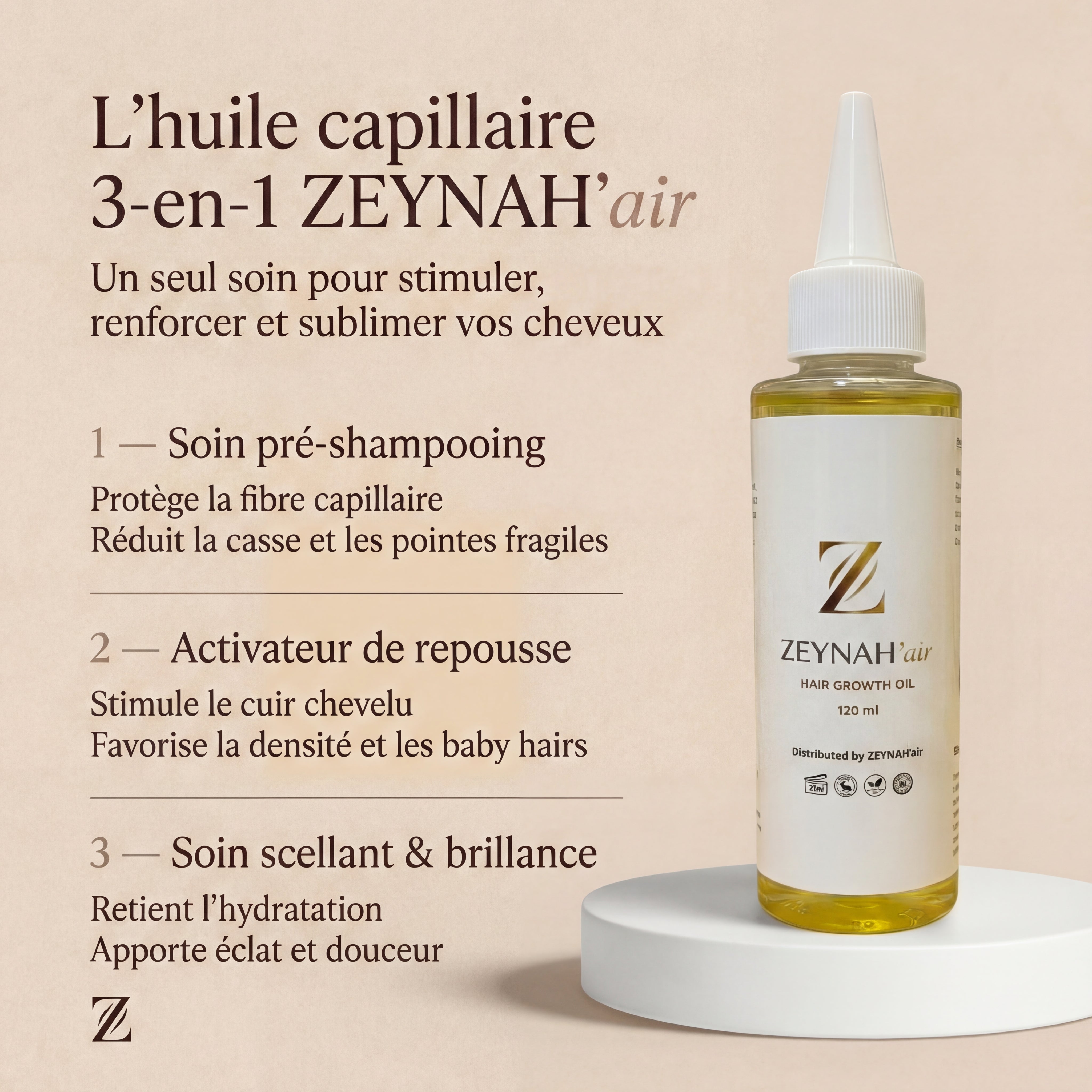 ZEYNAH’air™ – Huile Intense Croissance & Densité Capillaire